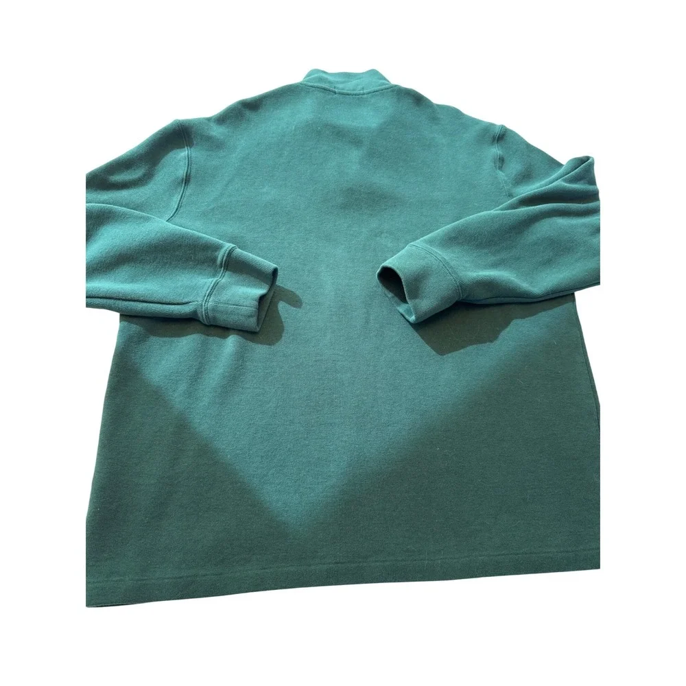 Polo Ralph Lauren Mens XL Hunter Green Cotton Quarter‎ Zip Vintage Sweater
